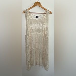 BOBEAU Crotched Fringe Vest Size Small